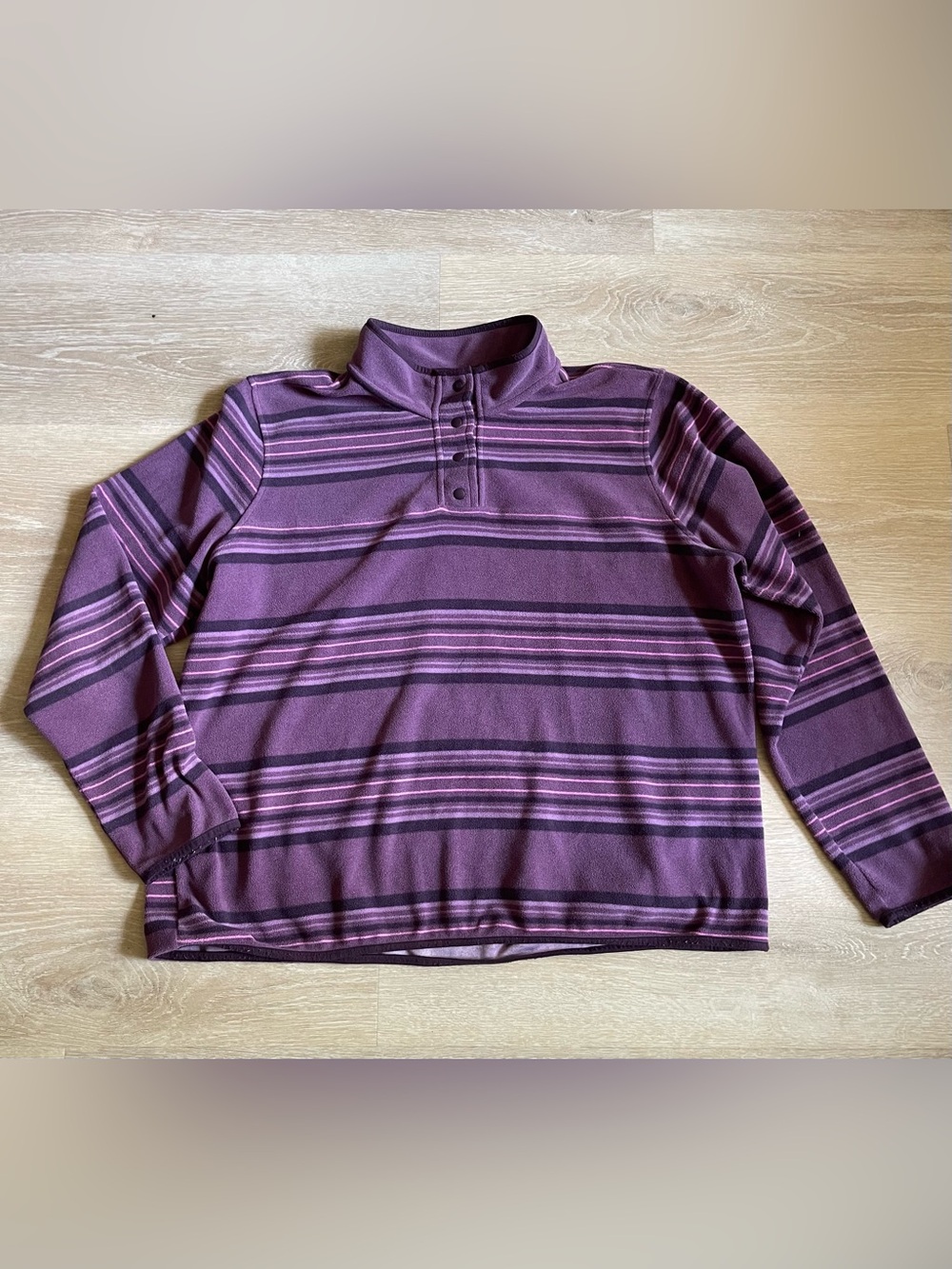 DULUTH TRADING CO Purple Fleece Zip Up Sweatshirt